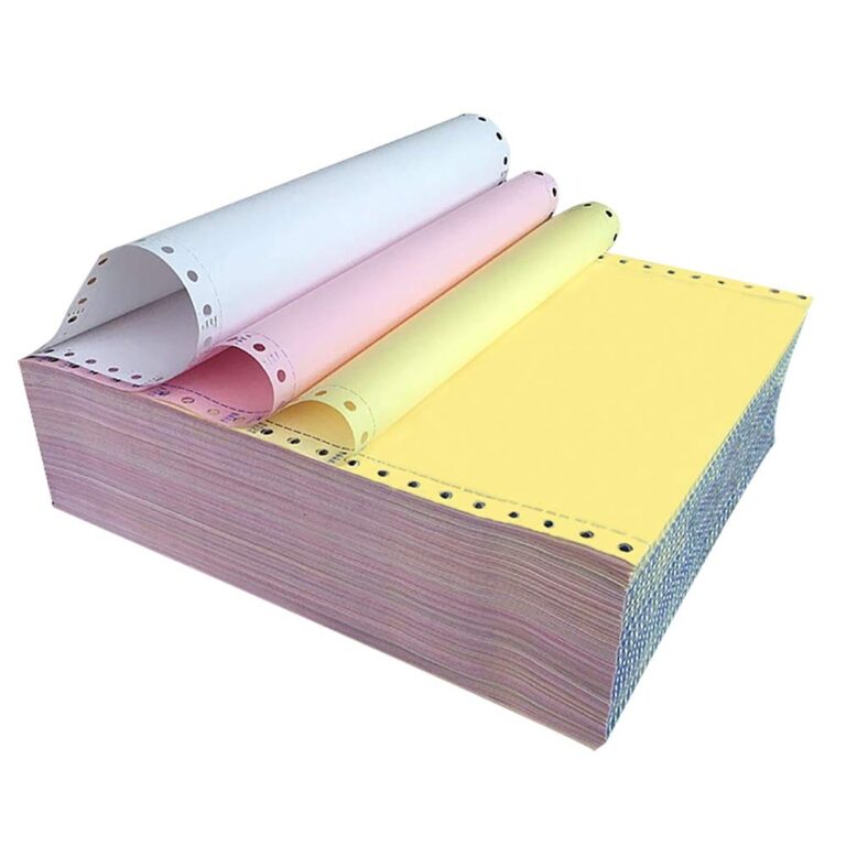 Amazon FirstZi Half Sheet 9 5 x5 5 3 Part Continuous Feed Carbonless Computer Paper For Dot Matrix Printer 666 Sets NCR Printing Paper Perfect For Receipt Invoice 3 Color White Pink Yellow Office Products