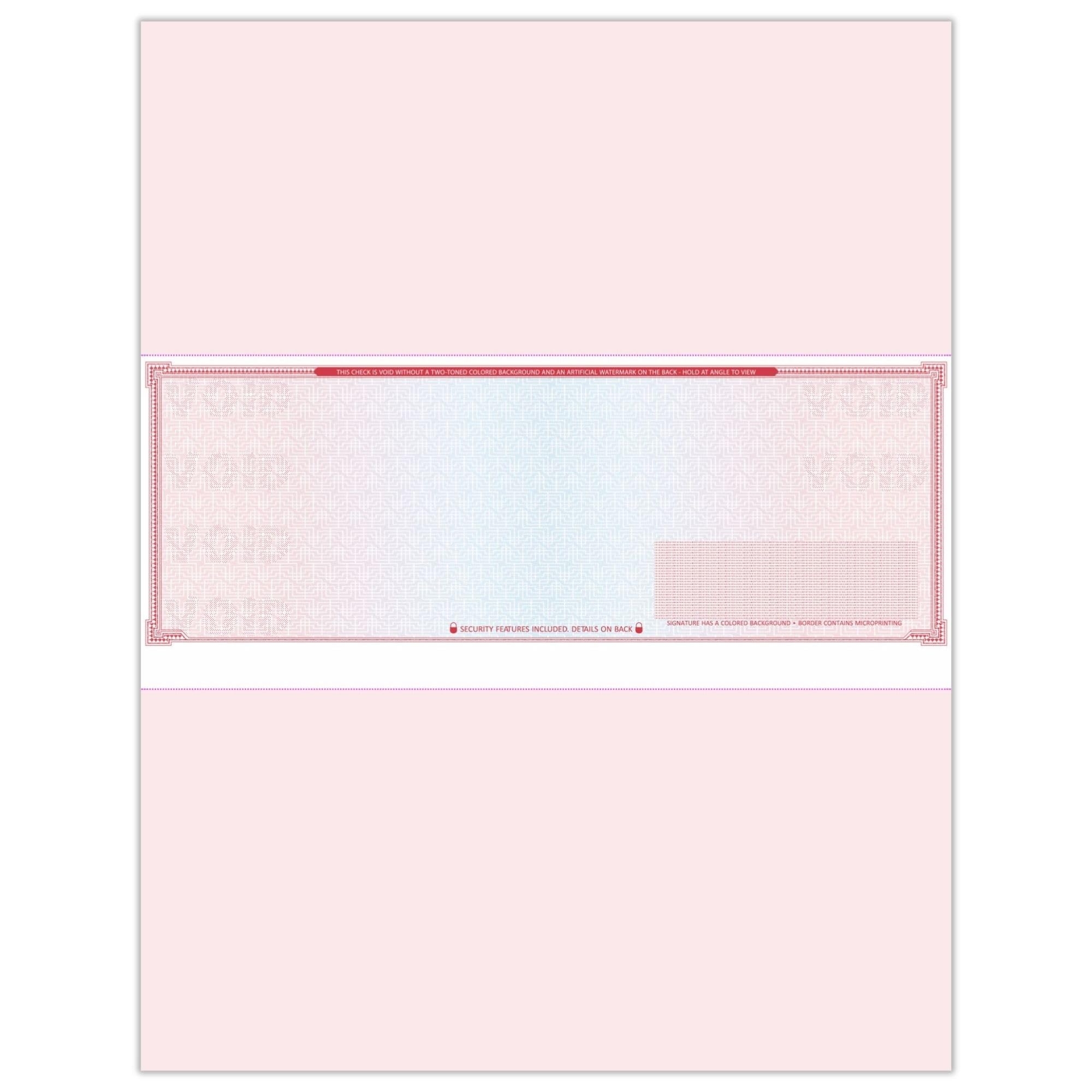 Amazon High Security Check Paper 50 Count Blank Checks For Business With Artificial Watermarks Compatible With QuickBooks Check Stock Paper Printable With Laser Inkjet Red Blue Mazed Check On