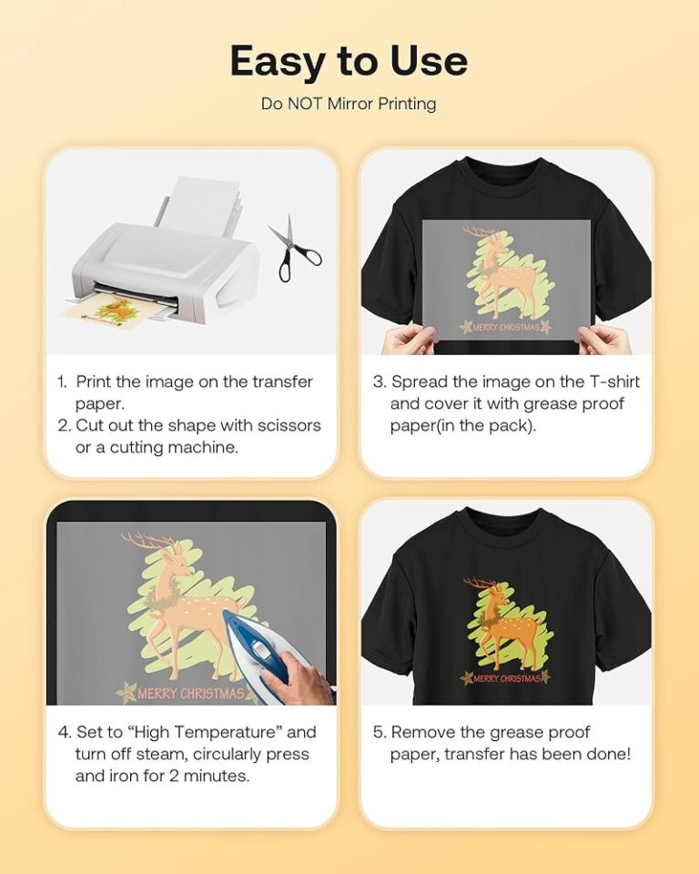 Amazon Hiipoo Heat Transfer Paper For T Shirts 50 Sheets 8 5 x11 Printable Heat Transfer Vinyl For Inkjet Printer Iron On Transfers For Dark Fabric Arts Crafts Sewing