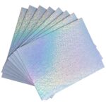 Amazon Holographic Printable Sticker Paper For Inkjet Laser Printer 20 Sheets Holographic Vinyl Sticker Printer Paper Waterproof Self Adhesive 8 5 X 11 Inch Dots Style Office Products
