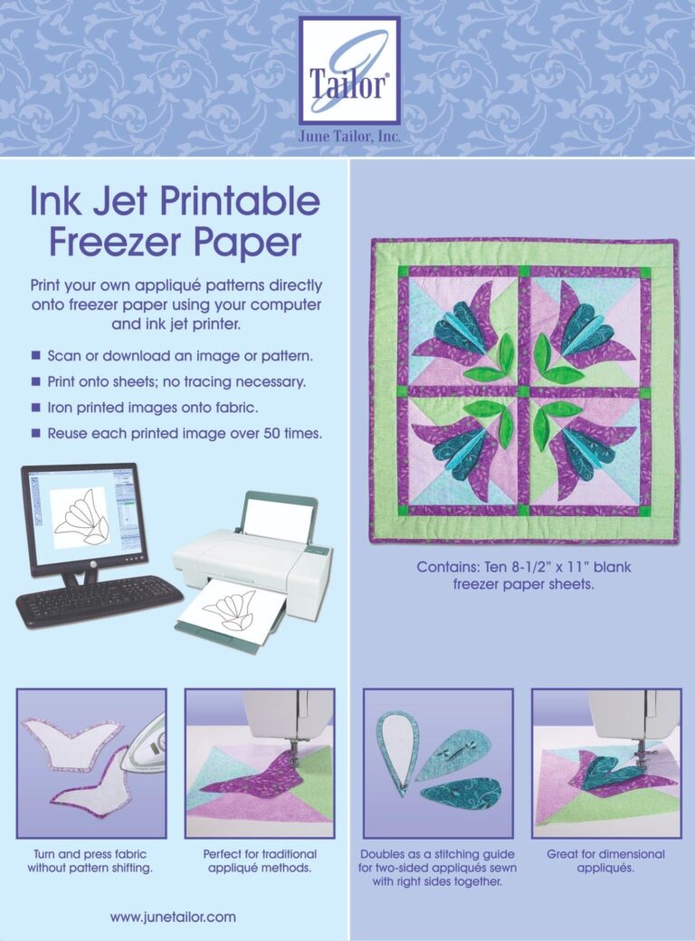 Amazon June Tailor 8 1 2 Inch By 11 Inch Ink Jet Printable Freezer Paper 10 Pack JT408 White Industrial Scientific