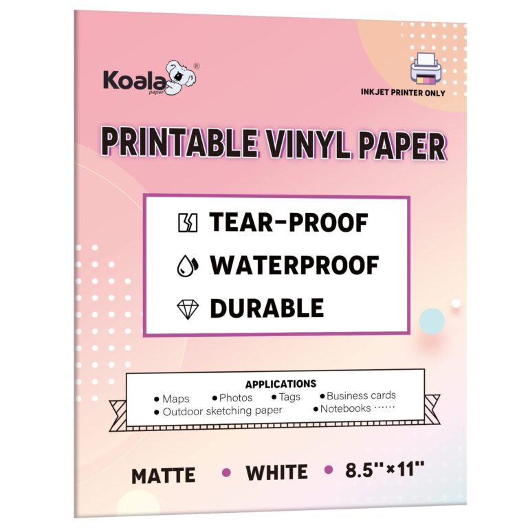 Amazon KOALA PAPER Printable Waterproof Paper For Inkjet Printer 8 5x11 In 30 Sheets Matte White Vinyl Printer Paper Non Tearable Durable Quick Drying Office Products