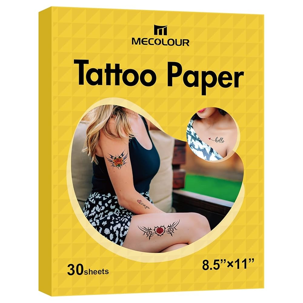 Amazon MECOLOUR Printable Temporary Tattoo Paper 8 5 X11 30 Sets For Inkjet Printer DIY Image Transfer Decal Paper For Skin For Celebrate Festivals Parties Birthday Bashes New Year Beauty Personal Care