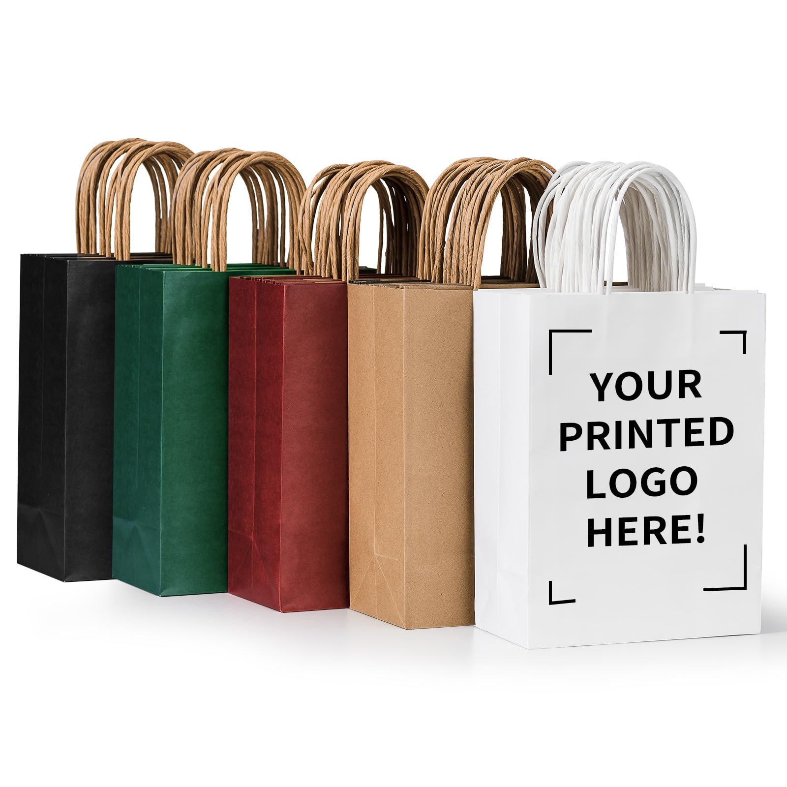 Amazon METAPRINT 50 PCS Custom Printed Kraft Paper Bags For Small Business 8x4 5x10 8 Inch Medium Size Personalized Retail Gift Bags With Logo Brown Shopping Paper Bag With Handle Goodie Bag Health
