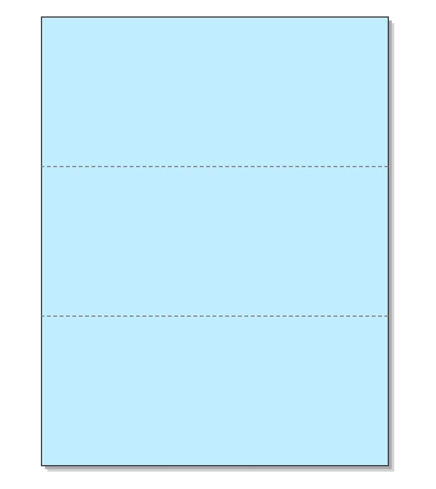 Amazon NextDayLabels Pack Of 500 Sheets 8 1 2 X 11 Letter Size Perforated Paper Blue Perf 3 2 3 And 7 1 3 Office Products