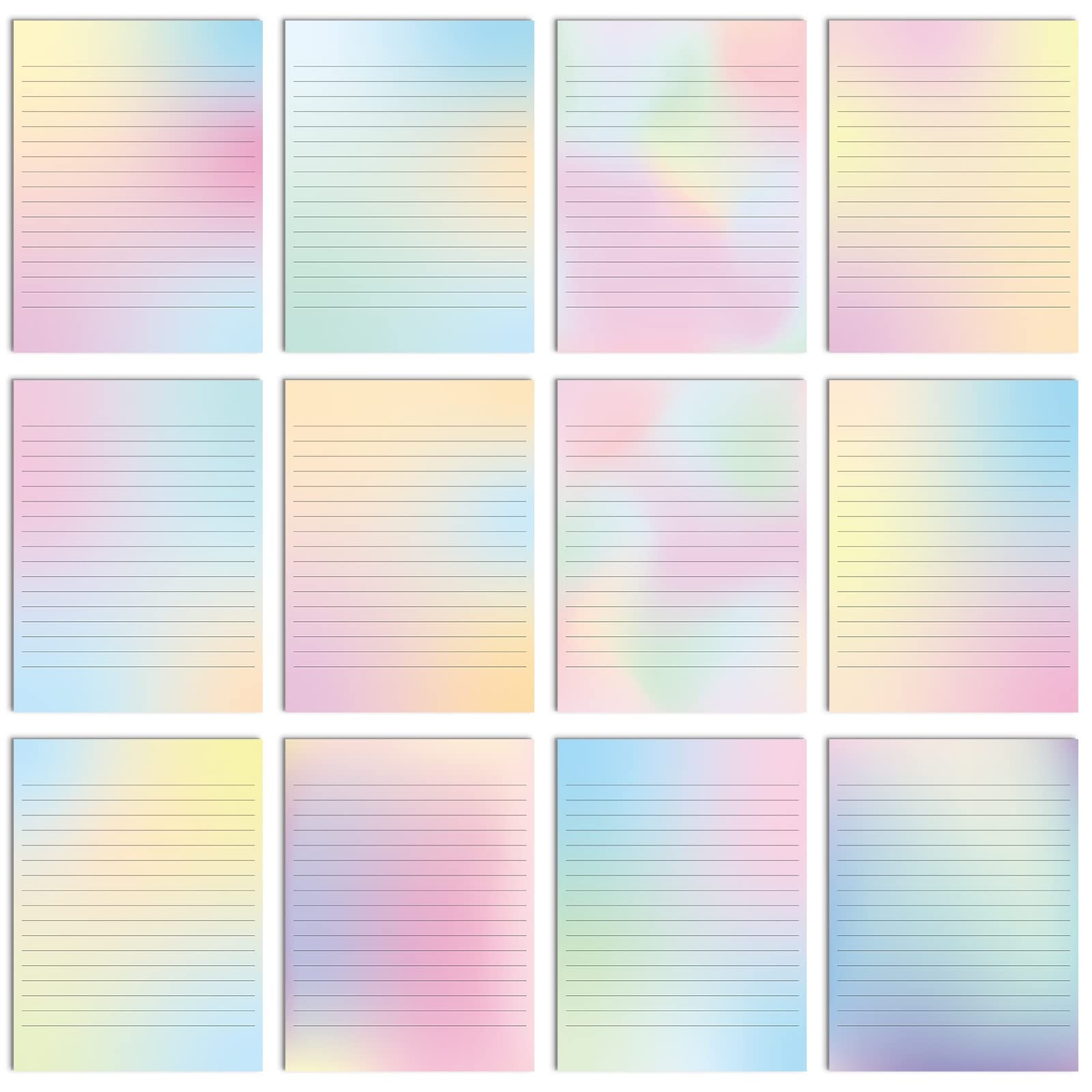 Amazon Patelai 120 Sheets Stationery Paper 8 5 X 11 Classroom Double Sided Lined Stationary Writing Paper Decorative Paper For Note Scrapbook Back To School Office Printing Supplies Pastel Gradient Office Products