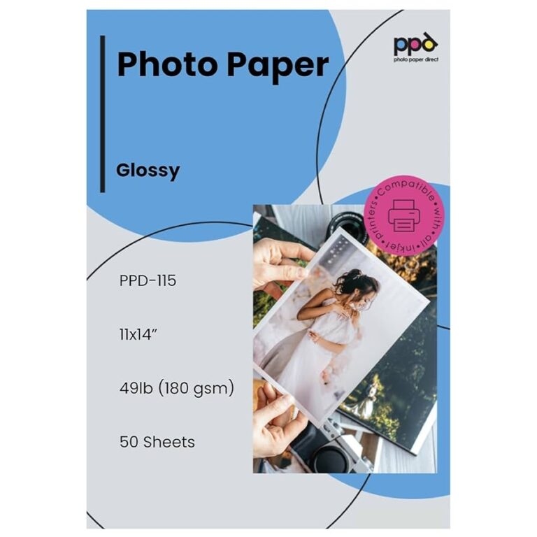 Amazon PPD Glossy Photo Paper For Inkjet Printer 11 X 14 Premium Quality Printable Sheets For Custom Picture Professional Photographic Instant Dry For With Normal Dye Or Pigment Ink 50 Pack 180