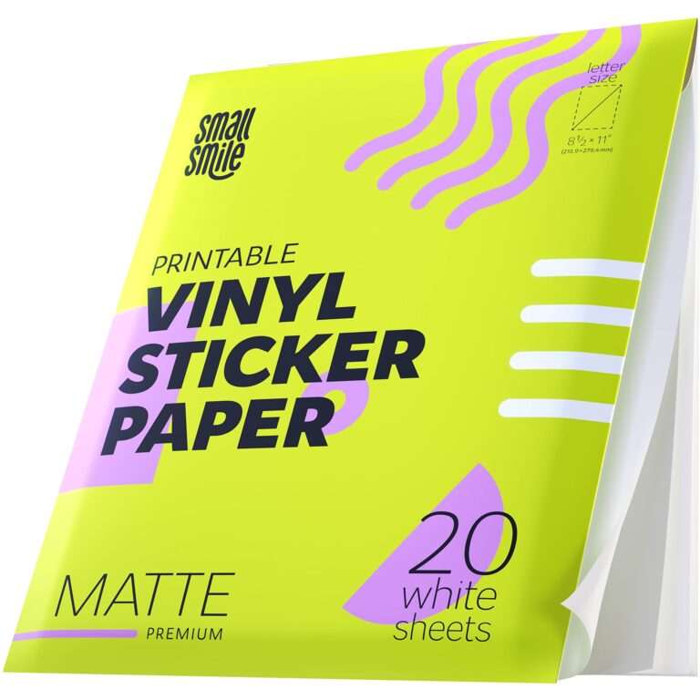 Amazon Premium Printable Vinyl Sticker Paper For Inkjet Printer And Laser 20 White Matte Sticker Paper Waterproof Durability Adhesive Paper 8 5 X 11 Fast Dry Holds Ink Well Great