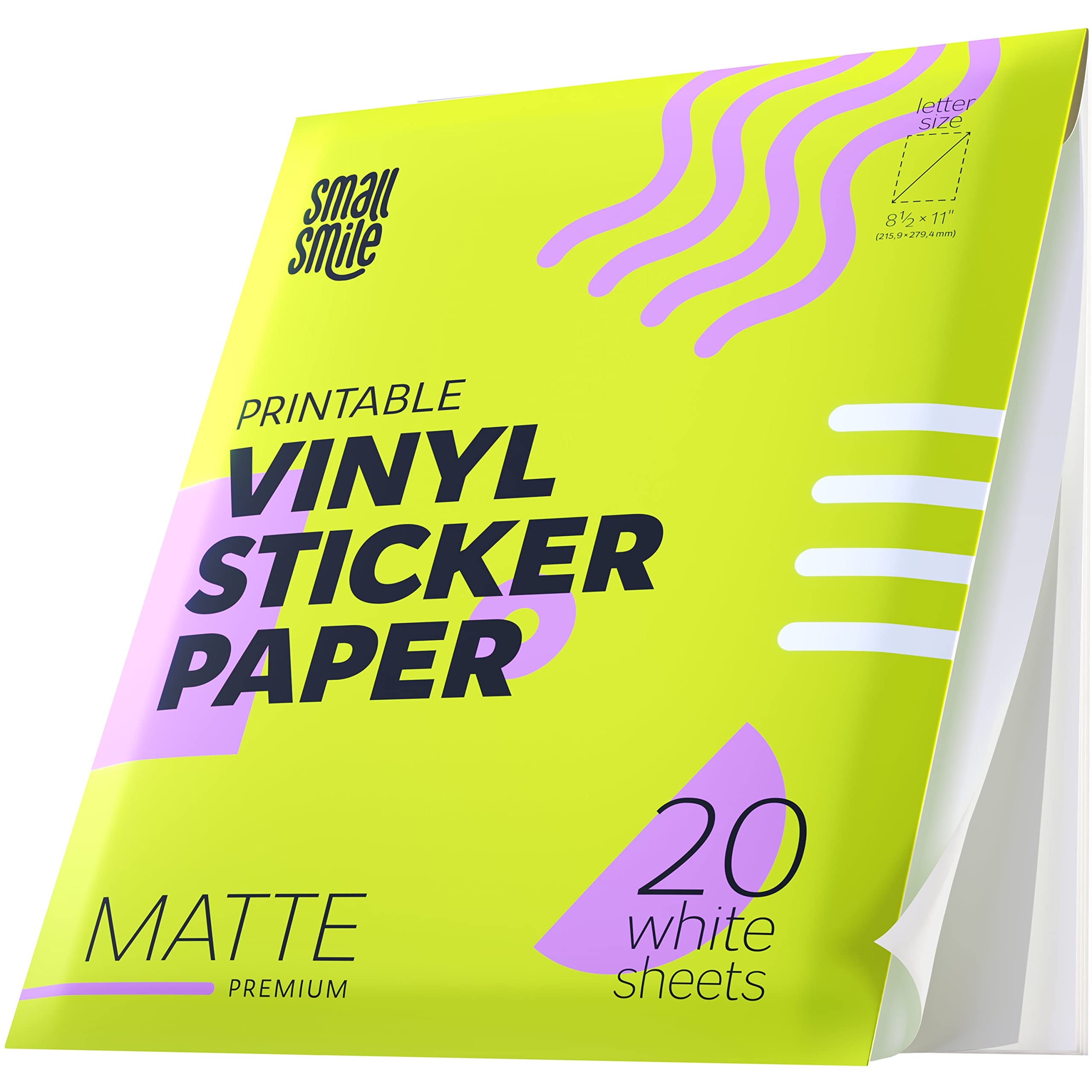 Amazon Premium Printable Vinyl Sticker Paper For Inkjet Printer And Laser 20 White Matte Sticker Paper Waterproof Durability Adhesive Paper 8 5 X 11 Fast Dry Holds Ink Well Great Amazon Premium Printable Vinyl Sticker Paper For Inkjet Printer And Laser 20 White Matte Sticker Paper Waterproof Durability Adhesive Paper 8 5 X 11 Fast Dry Holds Ink Well Great