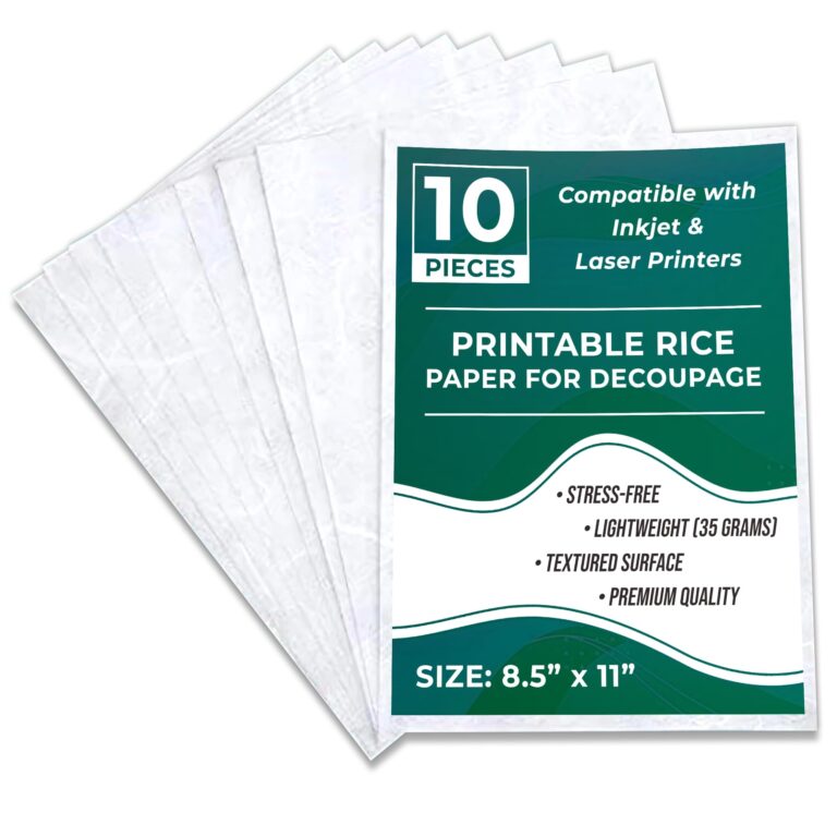Amazon Printable Rice Paper Sheets I Decoupage Paper For Inkjet And Laser Printer I Craft Supplies I 8 5x11 30 35GSM 10