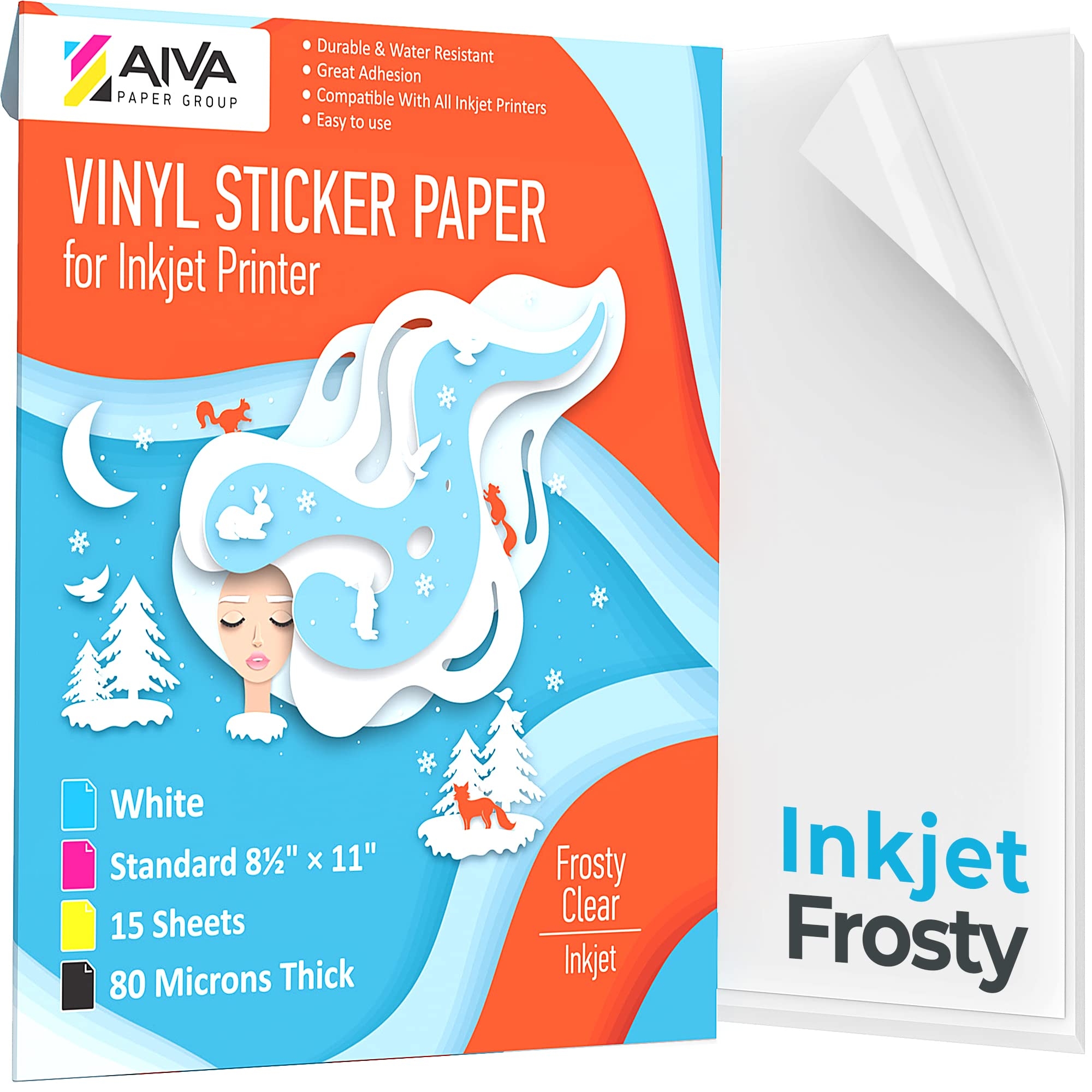 Amazon Printable Vinyl Sticker Paper For Inkjet Printer Frosty Clear Semi Transparent 15 Self Adhesive Sheets Waterproof Decal Paper Standard Letter Size 8 5 x11 Office Products Amazon Printable Vinyl Sticker Paper For Inkjet Printer Frosty Clear Semi Transparent 15 Self Adhesive Sheets Waterproof Decal Paper Standard Letter Size 8 5 x11 Office Products