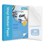 Amazon Stampcolour Printable Vinyl Sticker Paper Transparent 30 Clear Self Adhesive Sheets No Waterproof Dries Quickly Vivid Colors Decal Paper Tear Resistant for Any Epson HP Canon Sawgrass Inkjet Printer Office Products