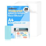 Amazon TECKWRAP Clear Printable Vinyl Sticker Paper For Inkjet Printer Clear Contact Paper Laminating Sheets 8 26 X 11 69 A4 Printer Paper For Decal Stickers Waterproof Sticker Labels 28 Sheets Office Products