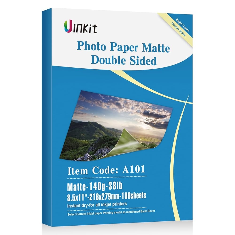 Amazon Uinkit 100 Sheets Thin Matte Presentation Paper Letter Size Double Sided 8 5x11 38lb 140gsm Printable On Both Sides Brochure Photos Picture Poster Playbill Flyer Coated For Laser And Inkjet Printer 