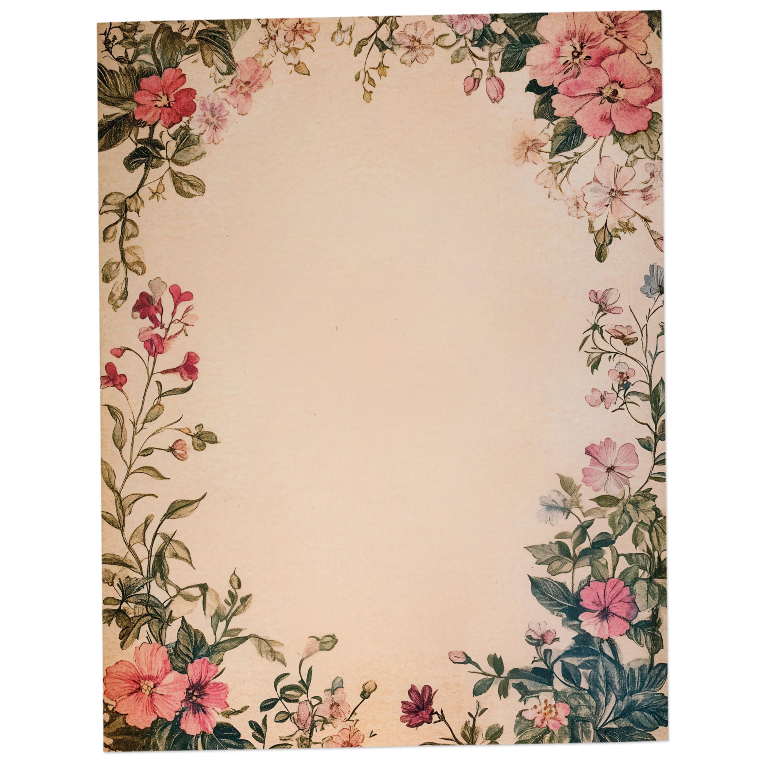 Amazon Vintage Floral Border Stationary Paper 60 Sheets Pretty Letter Paper For Inkjet Laser Printers Office Products