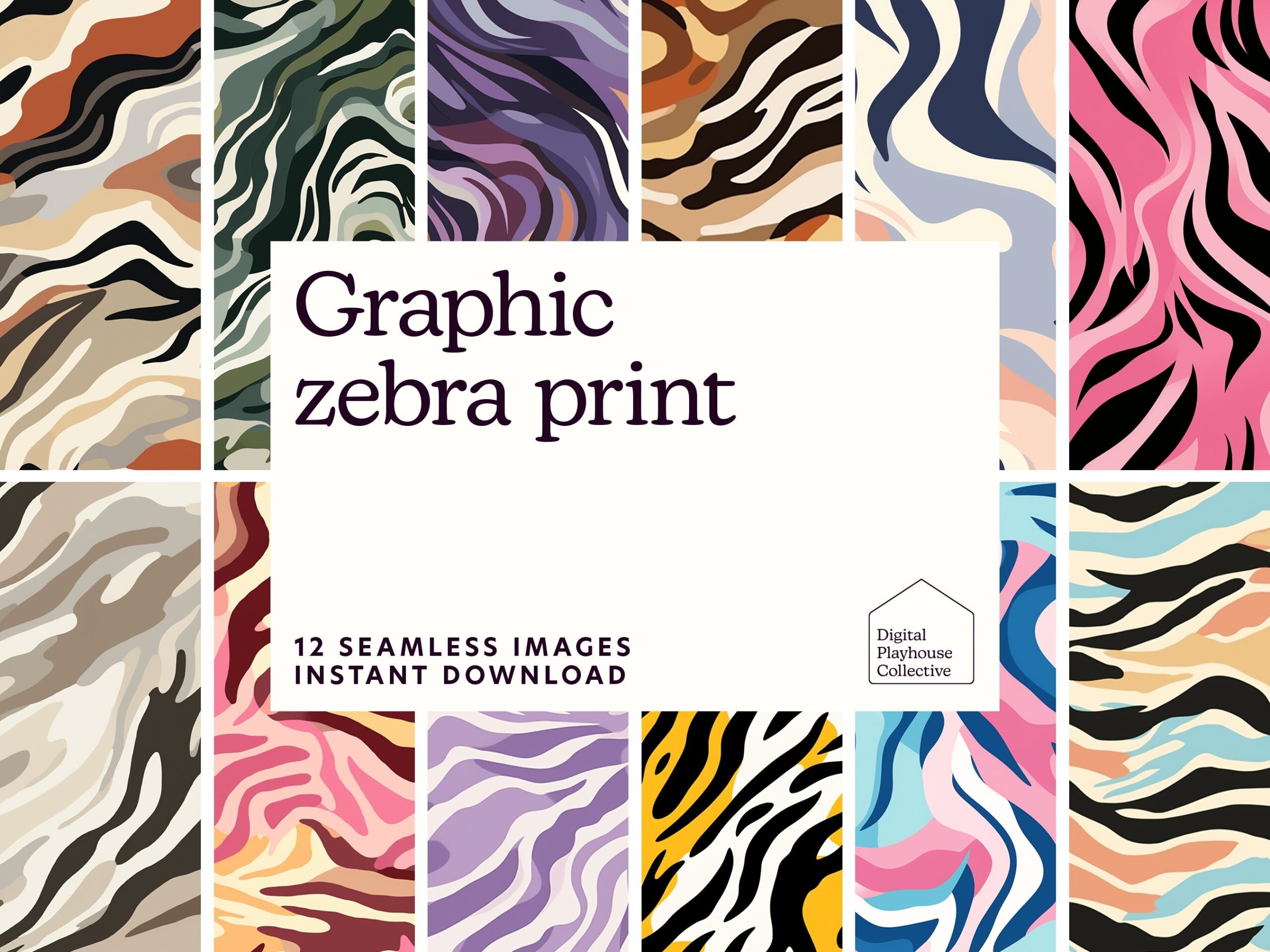 Animal Digital Paper Zebra Seamless Pattern Printable Scrapbook Paper Animal Backgrounds Instant Download Etsy
