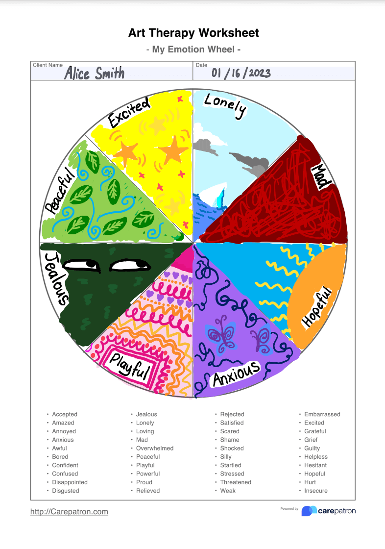 Art Therapy Worksheets Example Free PDF Download