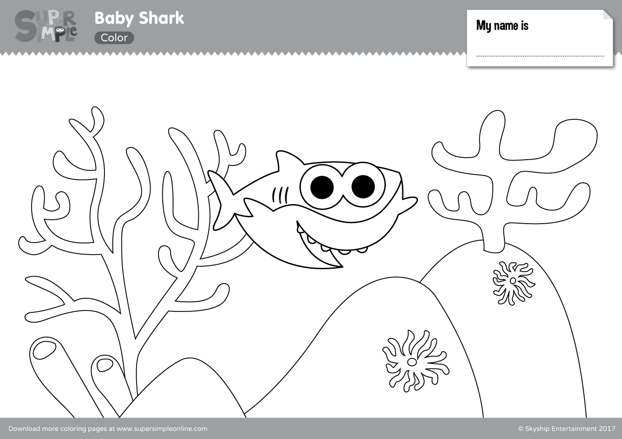 baby shark printable coloring pages