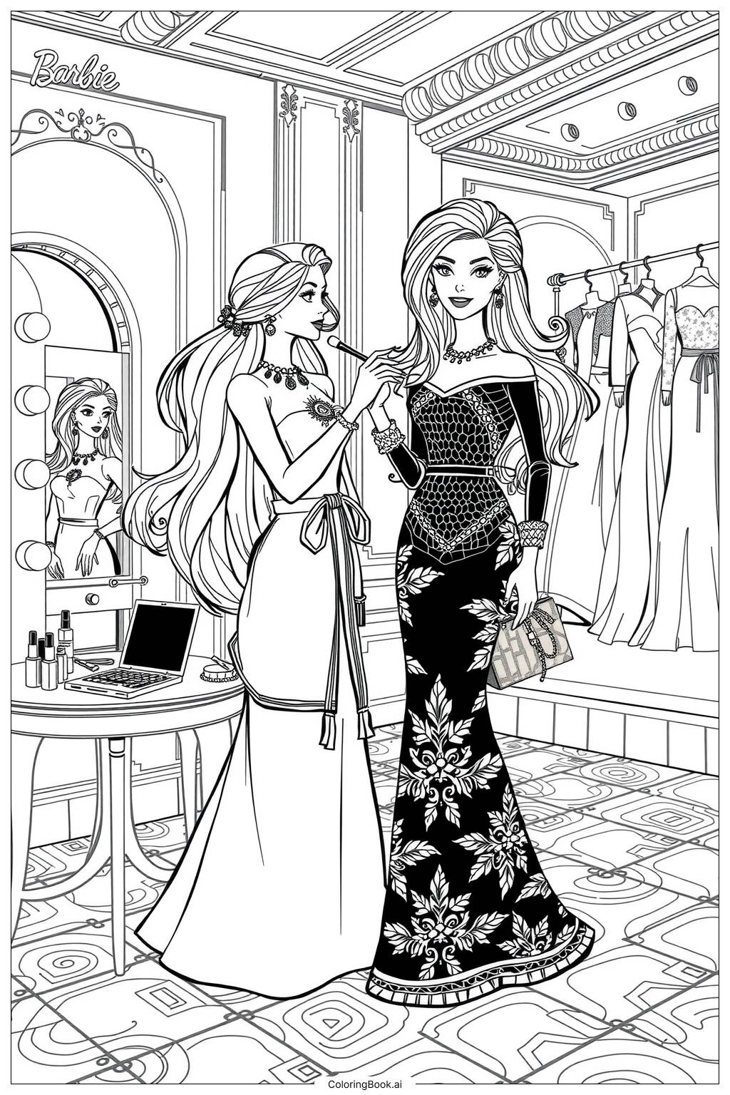 free printable barbie coloring pages