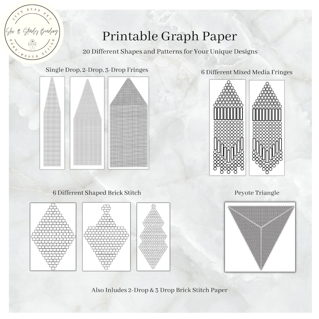Beading Graph Paper Draw Your Designs Brick Stitch Paper Peyote Graph Two Drop Brick Stitch Graph Paper Beaded Earring Graph Paper Etsy