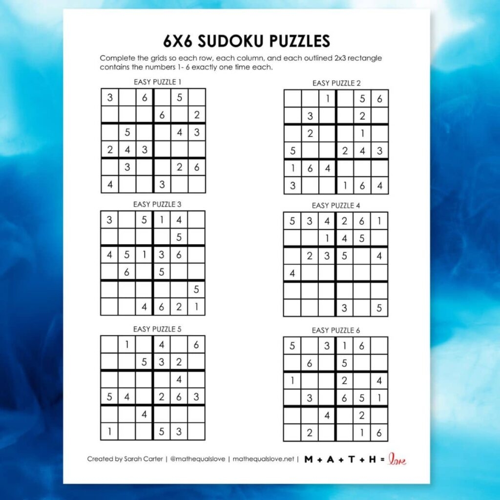 printable sudoku puzzles for free