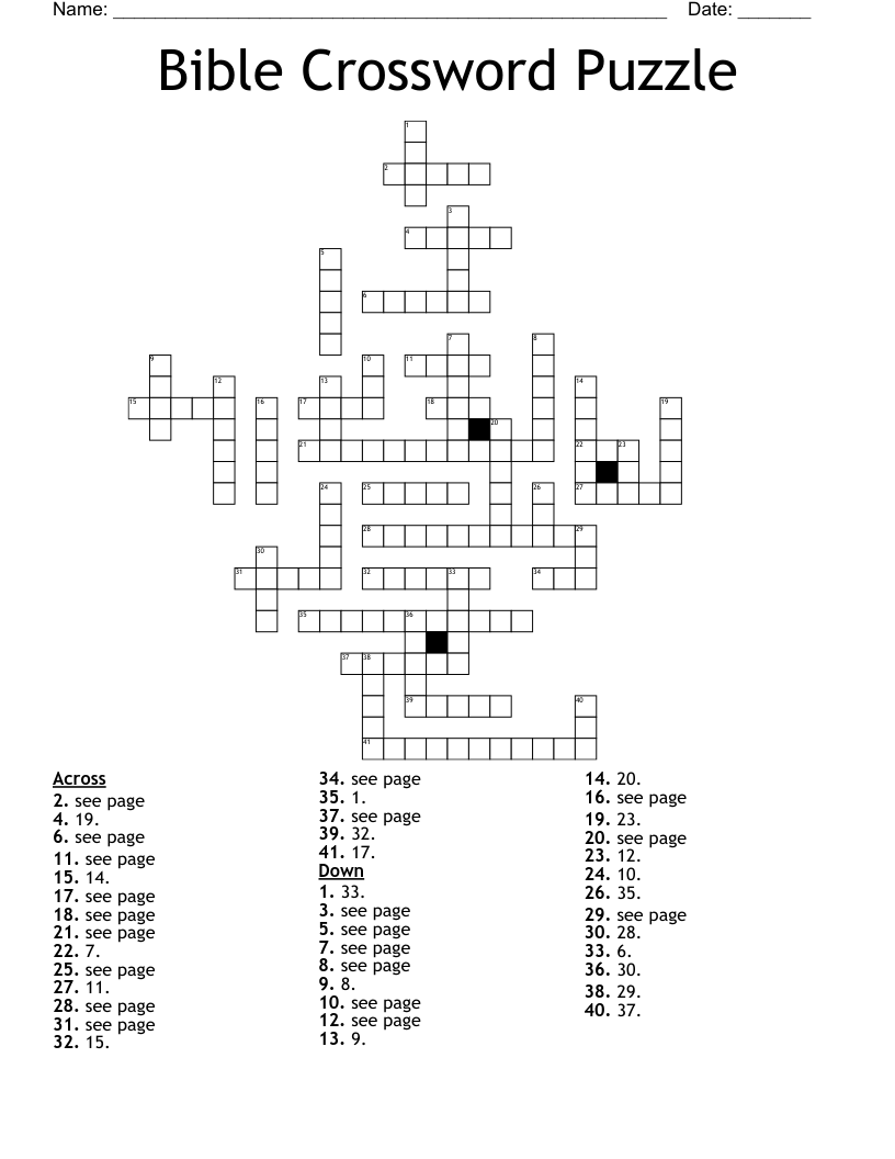biblical crossword puzzles printable