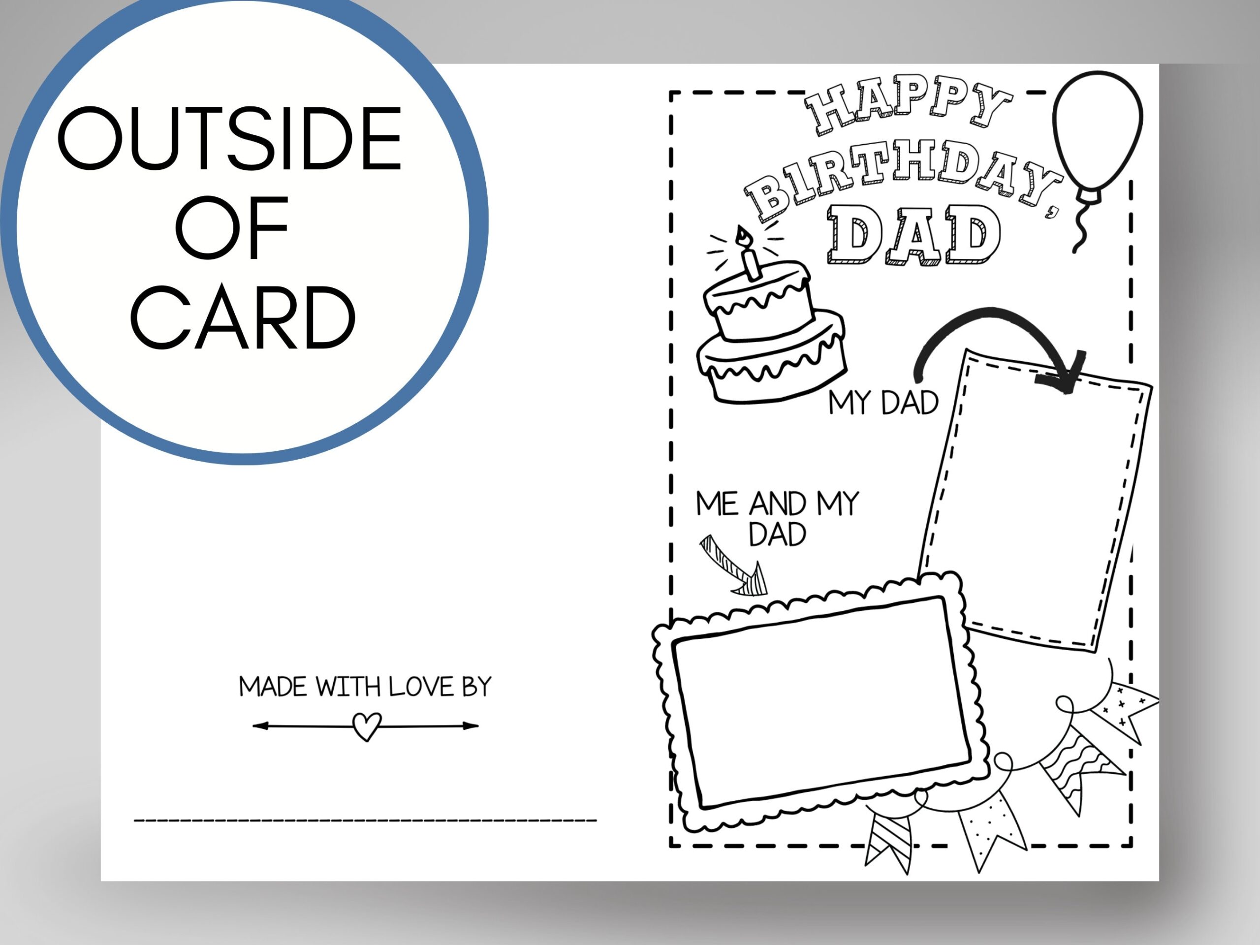 Birthday Card For Dad From Kids Printable Coloring Page Father Birthday Gift All About My Daddy DIY Fill In The Blank Template For Dad Etsy