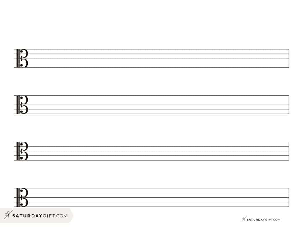 Blank Sheet Music 100 Free Printable Staff Paper Templates SaturdayGift