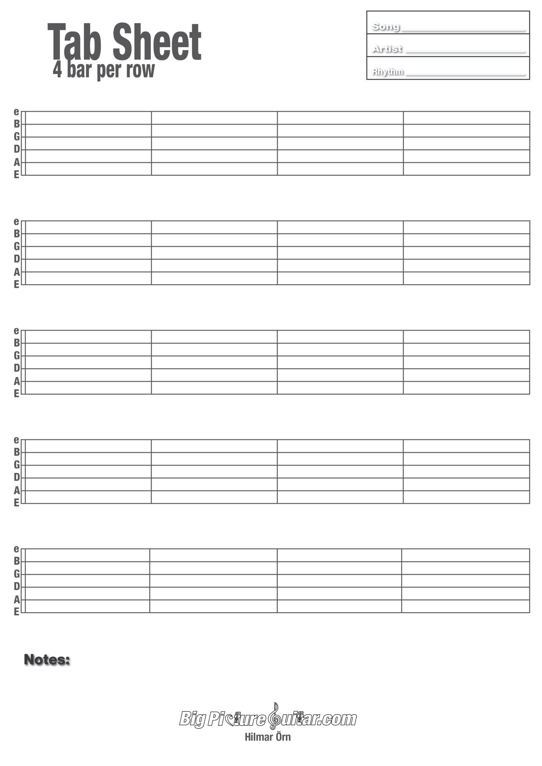Blank Tab Sheets