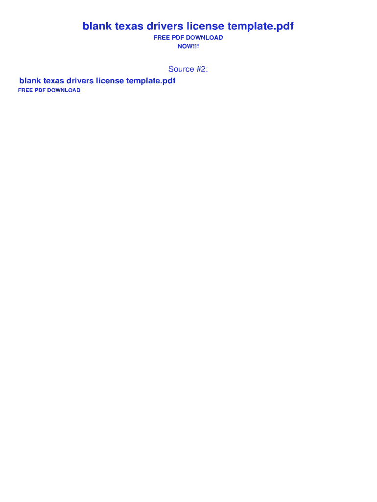 Blank Texas Drivers License Template Fill Online Printable Fillable Blank PdfFiller
