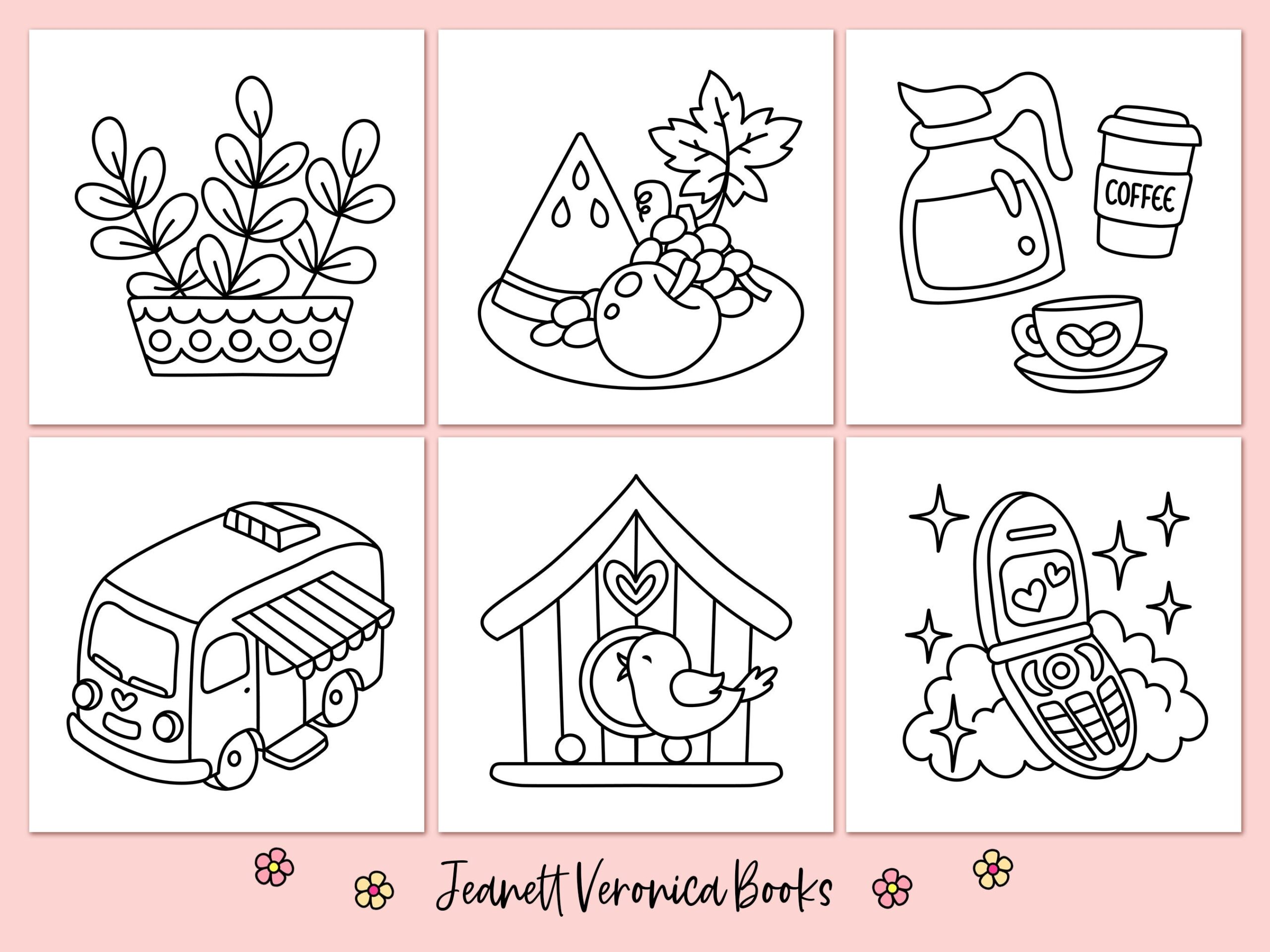 Bold Easy Coloring Pages Set Of 10 instant Download PDF Etsy
