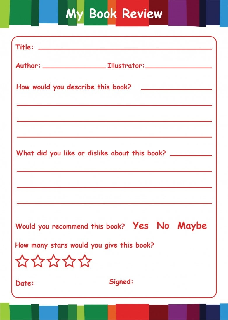 Book Review Template Toppsta