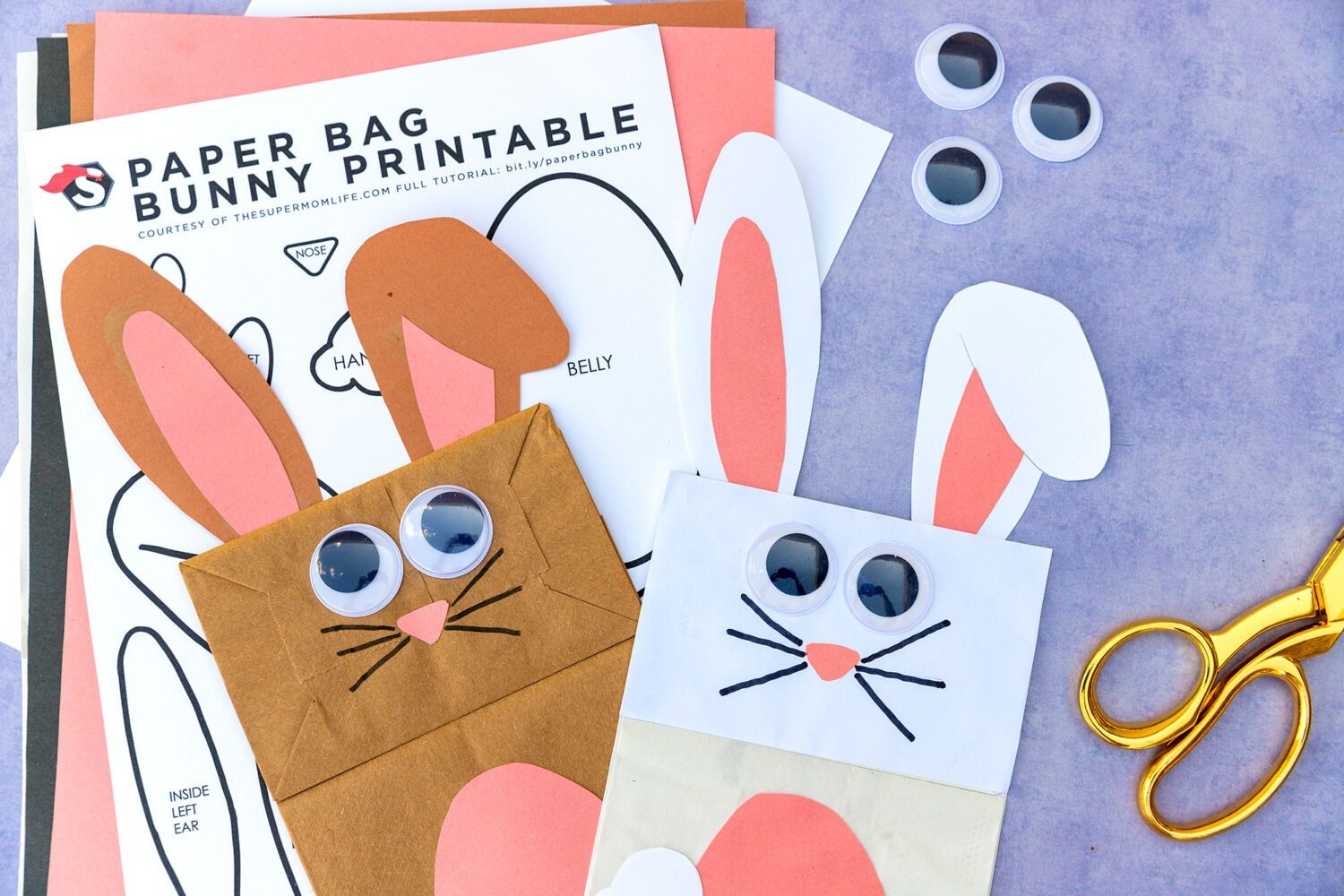 Bunny Paper Bag Craft Printable Template The Super Mom Life Bunny Paper Bag Craft Printable Template The Super Mom Life