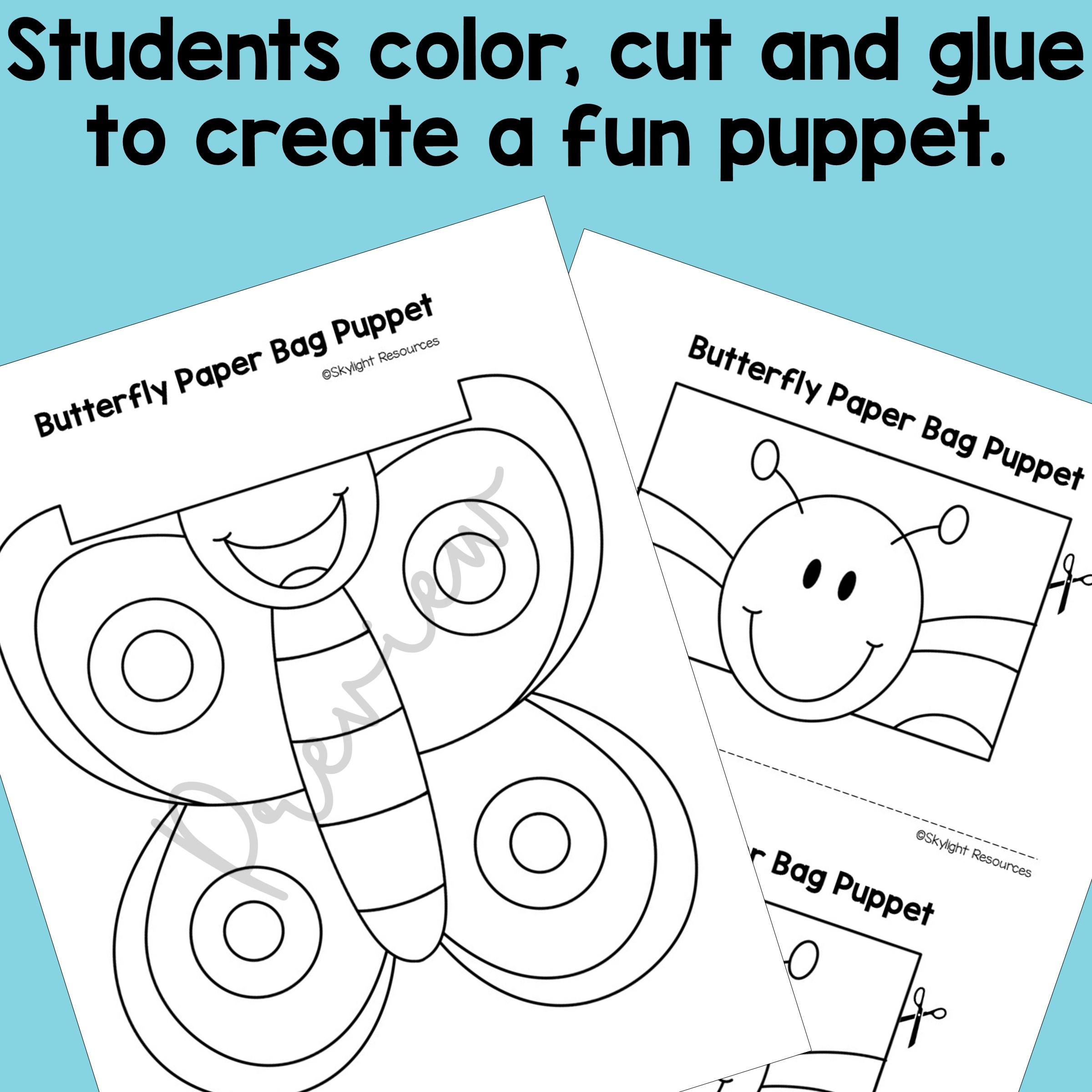 Butterfly Paper Bag Puppet Spring Craft Activity Made By Teachers Butterfly Paper Bag Puppet Spring Craft Activity Made By Teachers