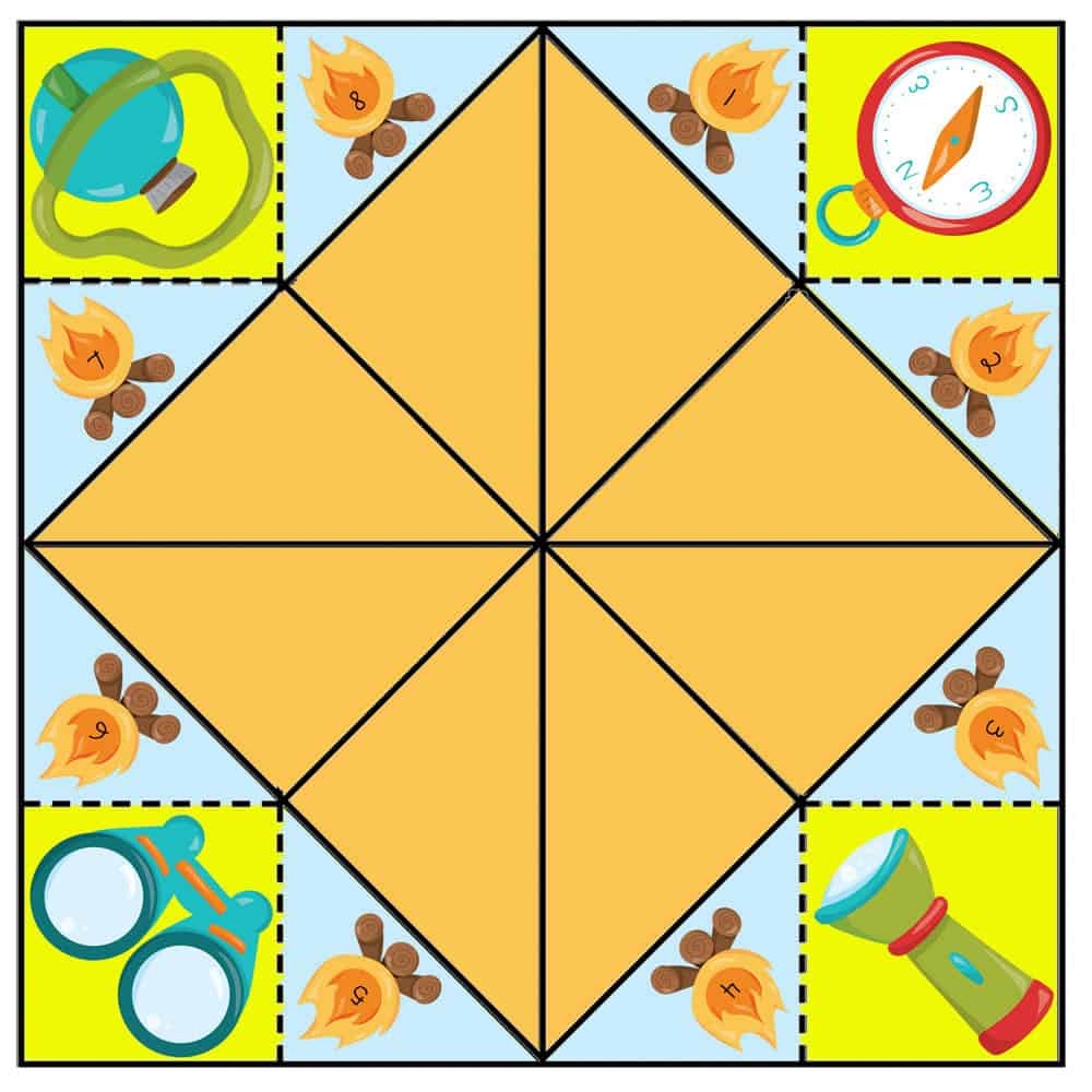 Camping Fortune Teller With Jokes Printable Free Download