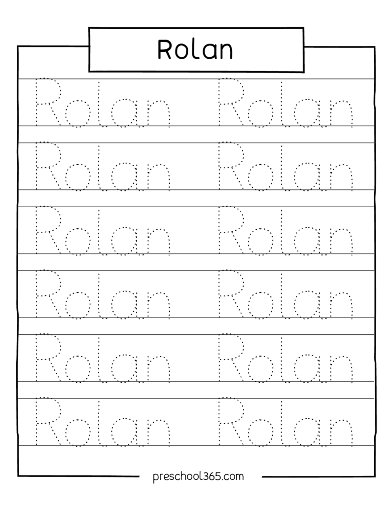 free name tracing worksheets for preschool printable