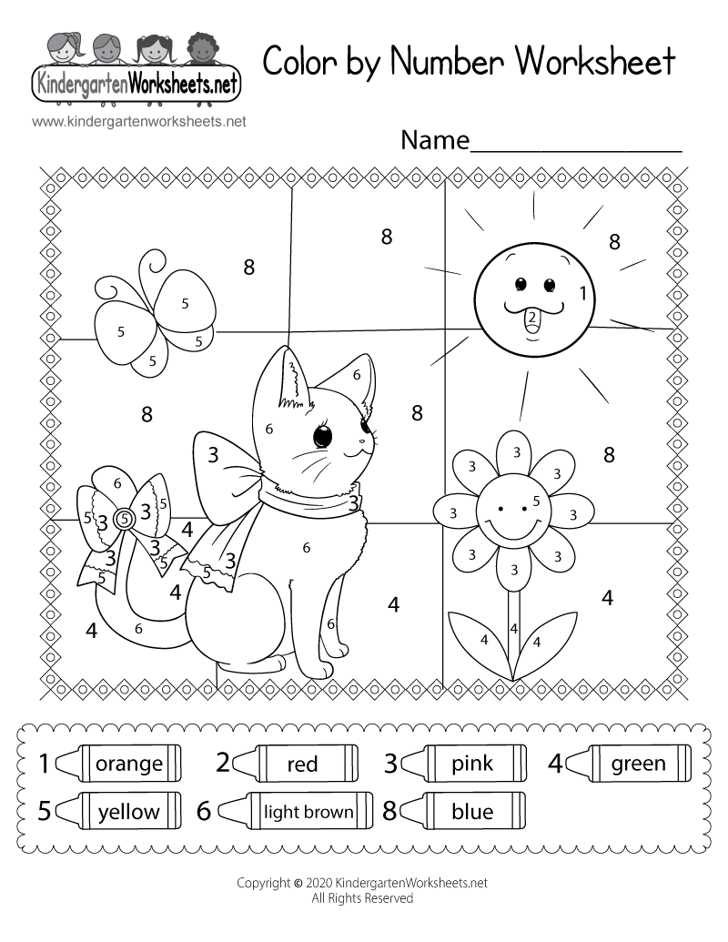 color by numbers free printable worksheets