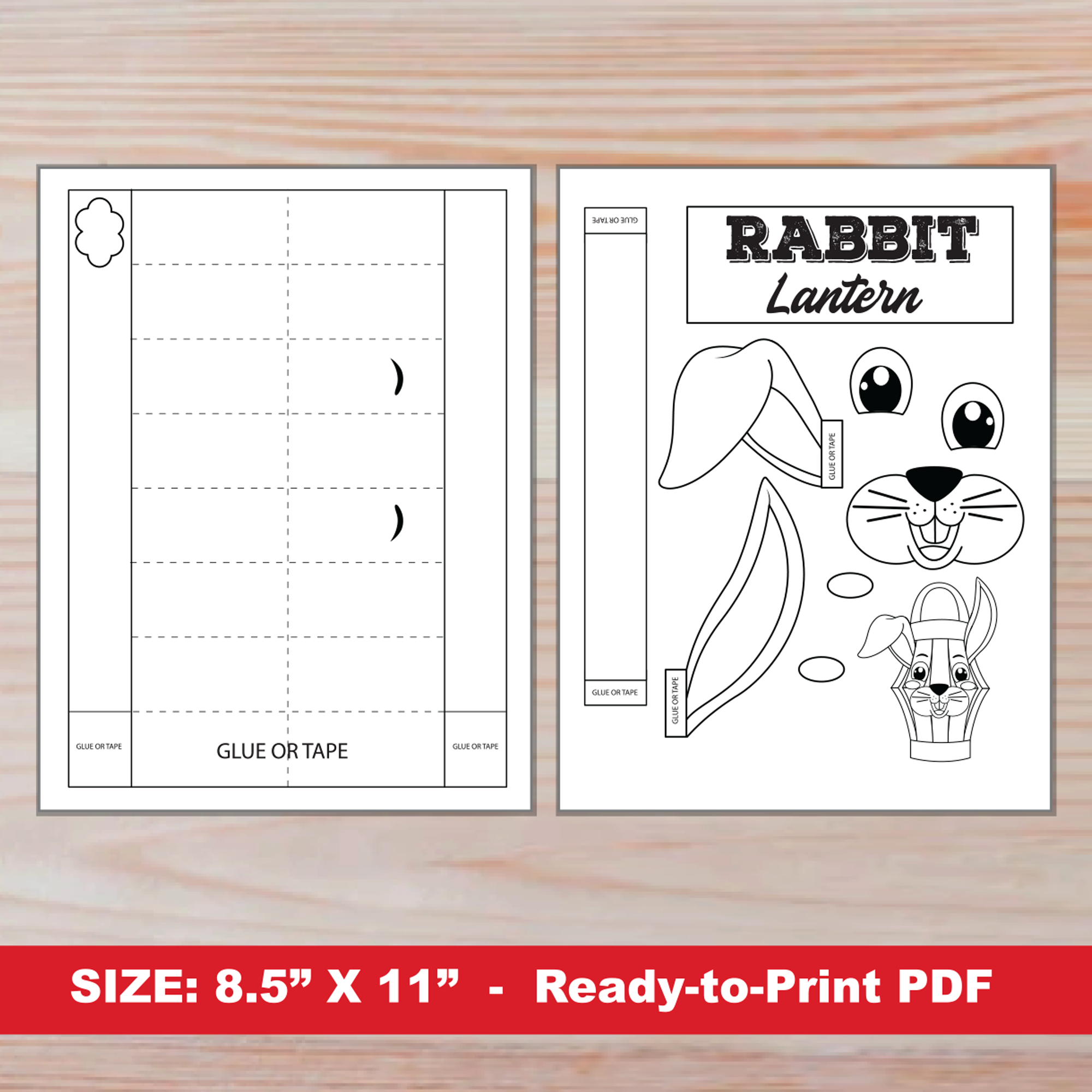 Chinese New Year Craft Year Of The Rabbit Paper Lantern PRINTABLE Lunar New Year Activity DIY Lantern Template Classful