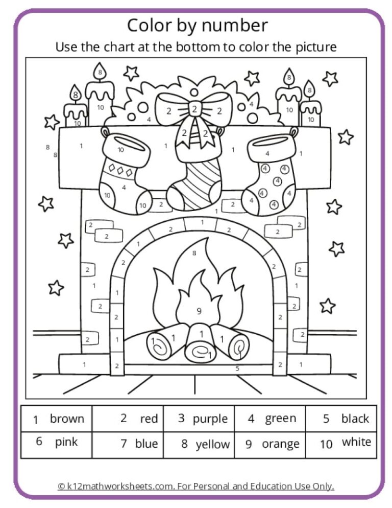 Christmas Color By Number Pages