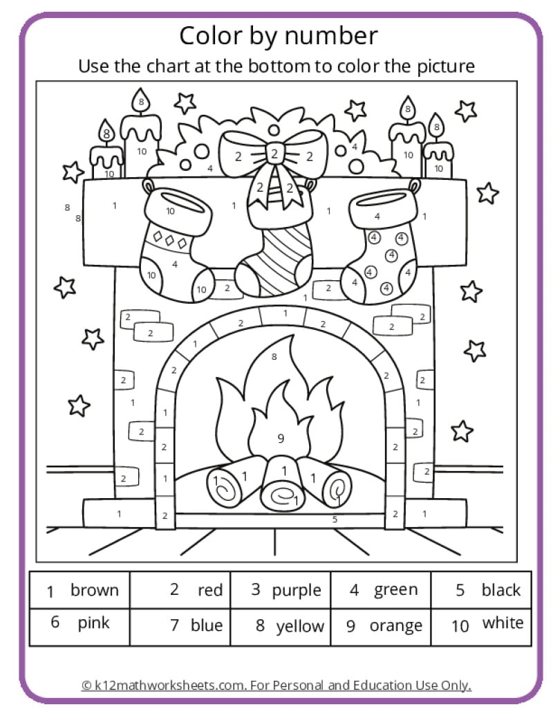 Christmas Color By Number Pages