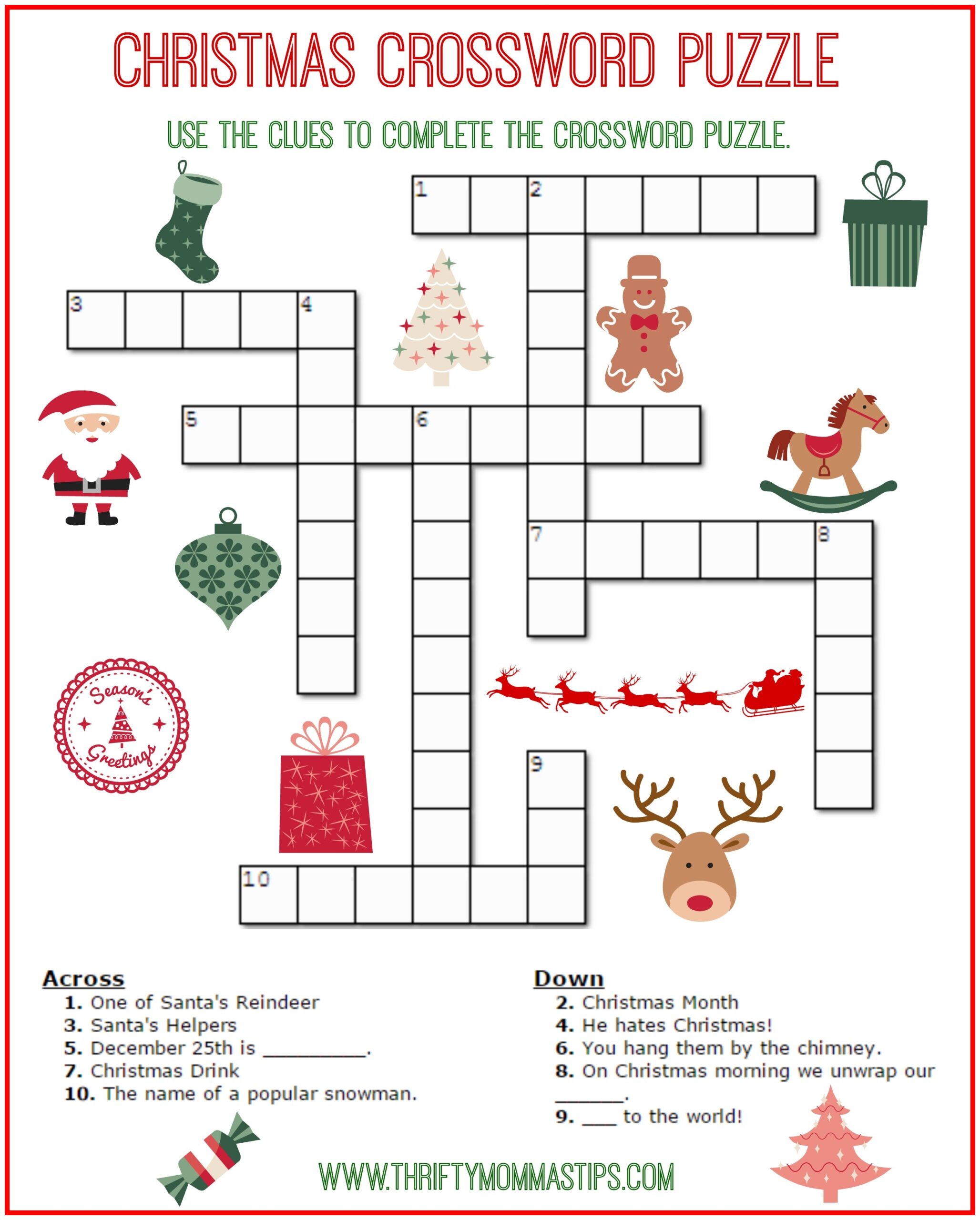 free easy crossword puzzles printable