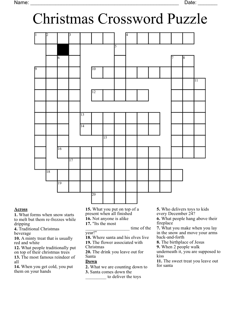 christmas crossword puzzles free printable
