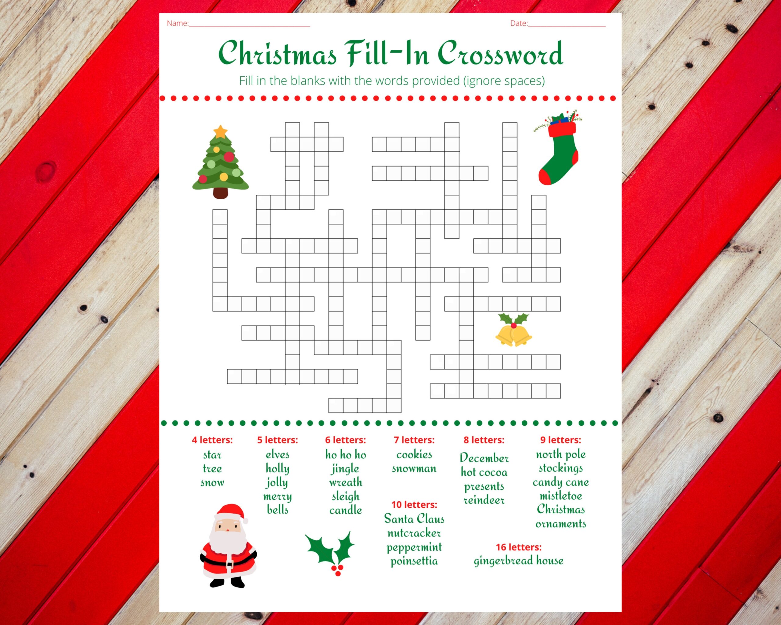 holiday crossword puzzles printable