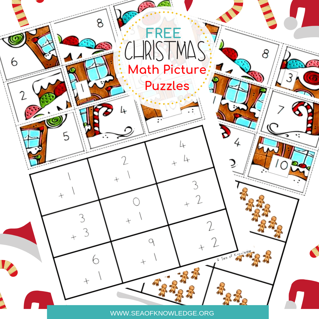 Christmas Math Puzzles With Answers Cut And Paste Pictures