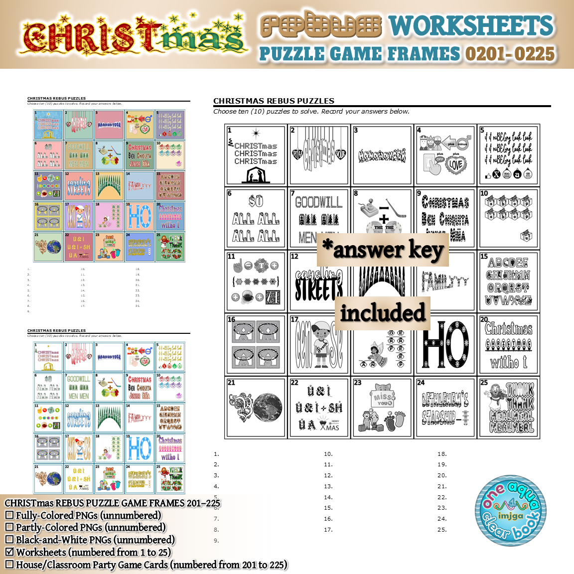 CHRISTMAS Rebus Puzzle Frames 201 225 Worksheets Made By Teachers CHRISTMAS Rebus Puzzle Frames 201 225 Worksheets Made By Teachers
