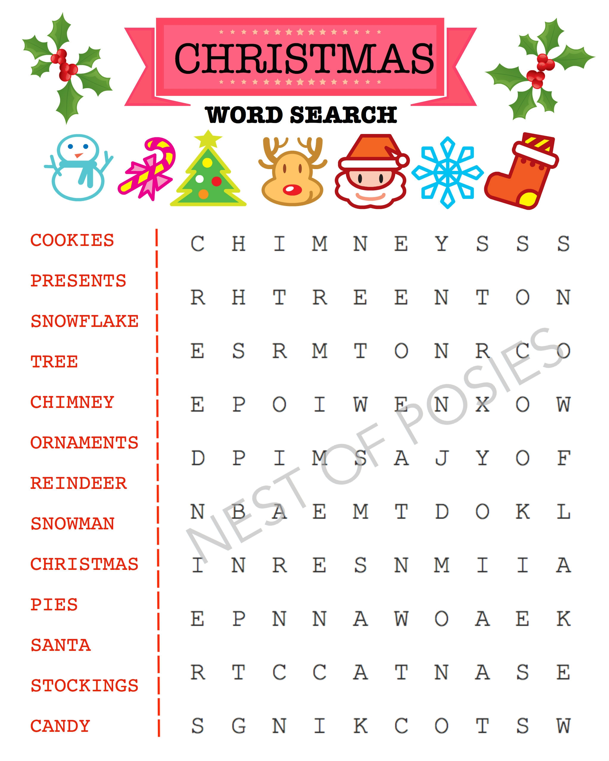 printable christmas word search puzzles