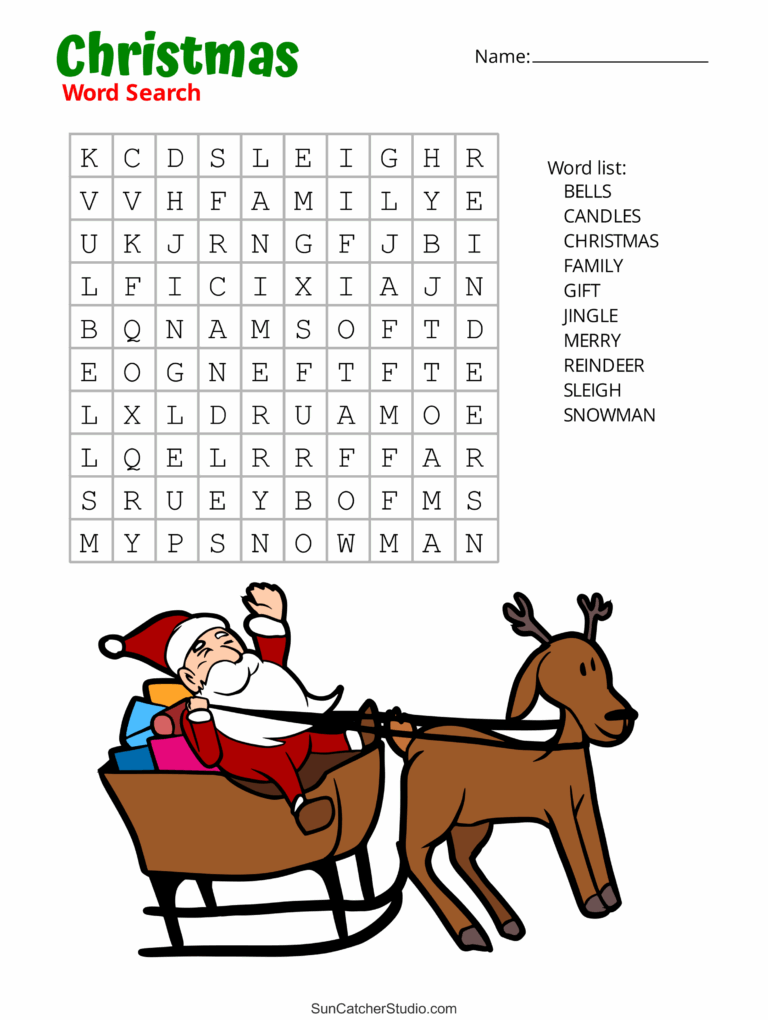 Christmas Word Search Free Printable PDF Puzzles Free Printables Monograms Design Tools Patterns DIY Projects
