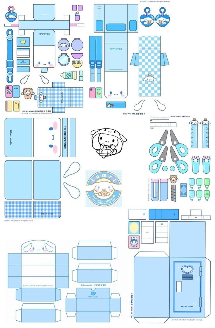 sanrio paper doll house printable