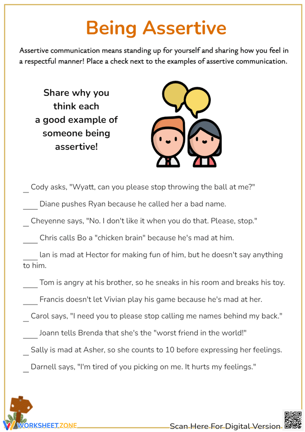 Communication Skills Worksheets