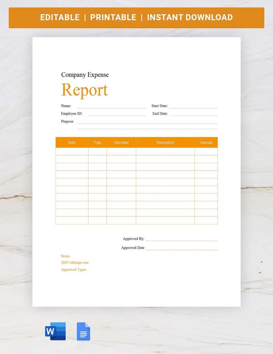 printable expense report template
